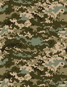Askeri Kamuflaj Desenli Kumaş